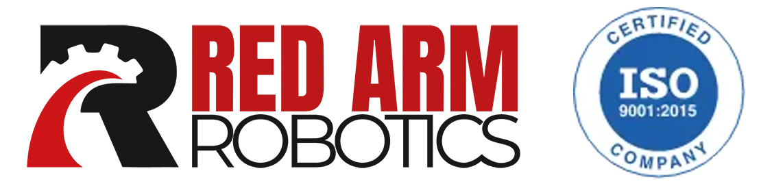 Red Arm Robotics logo with ISO 9001